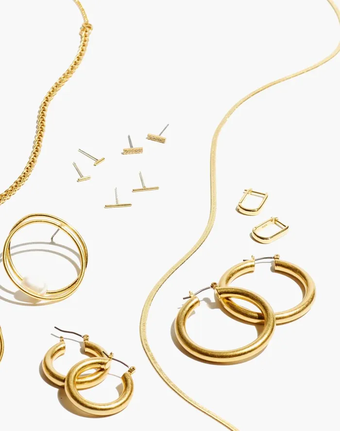 Women Jewelry Madewell DemiFine Carabiner Hoop Earrings 14k Gold