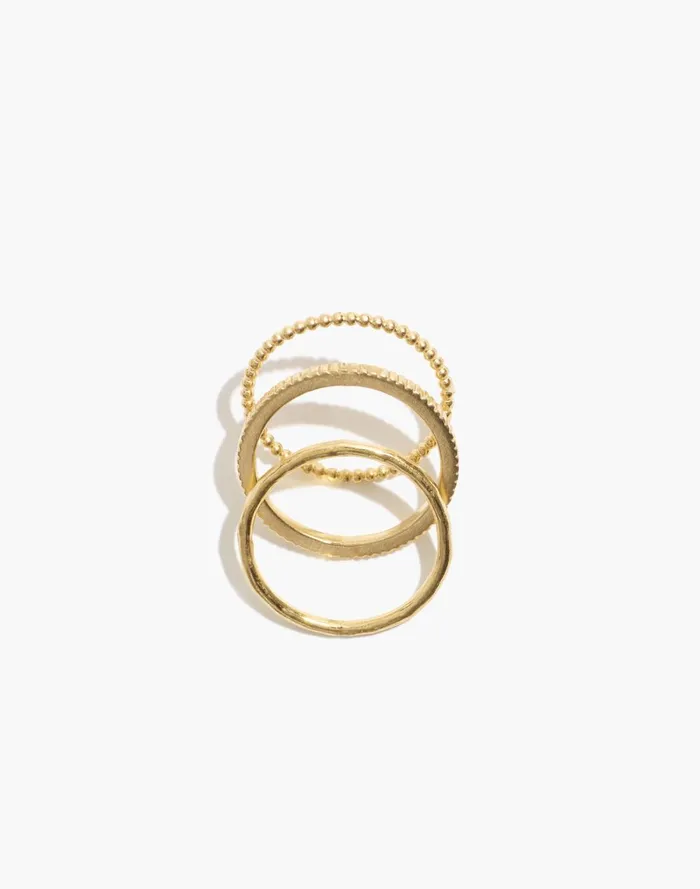 Women Jewelry Madewell Katie Dean Jewelry GoldPlated Minimal Ring Set Gold