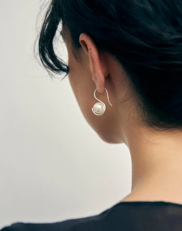 Women Jewelry Madewell Maslo Jewelry Wrap Earrings Pearl Sterling Silver Silver