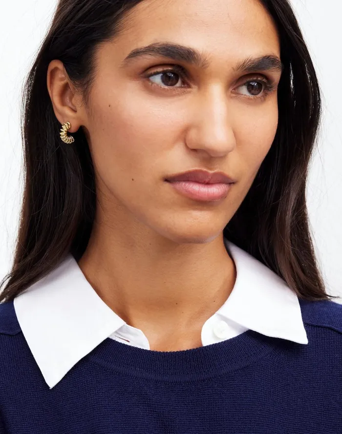 Women Jewelry Madewell MultiRing Statement Stud Earrings Pale Gold