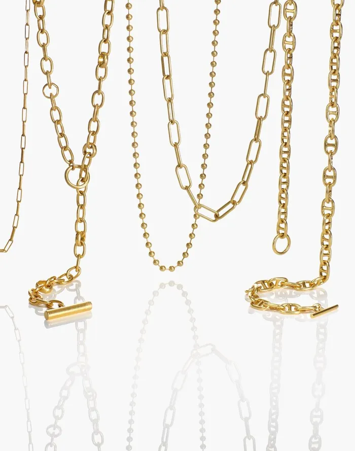 Women Jewelry Madewell Paperclip Chain Necklace Vintage Gold