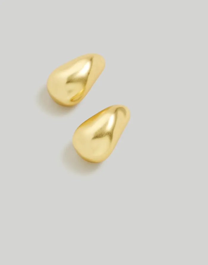 Women Jewelry Madewell Sculptural Droplet Statement Earrings Vintage Gold