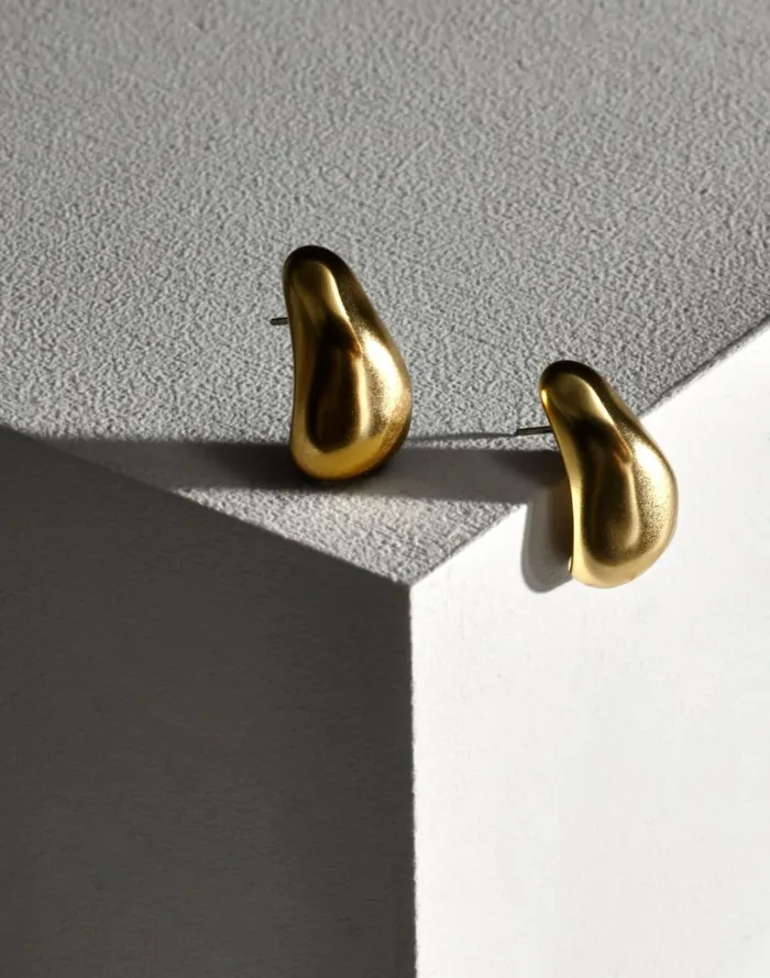 Women Jewelry Madewell Sculptural Droplet Statement Earrings Vintage Gold