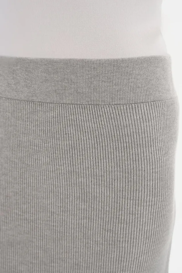 Women JILLIAN Knit Midi Skirt Light Heather Grey LAMARQUE Skirts