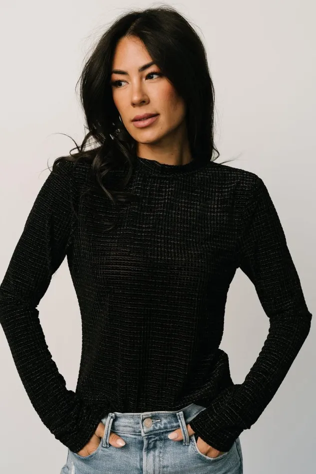 Women Joss Velvet Top Black Baltic Born Blouses and Shirts Women Joss Velvet Top Black Baltic Born Blouses and Shirts