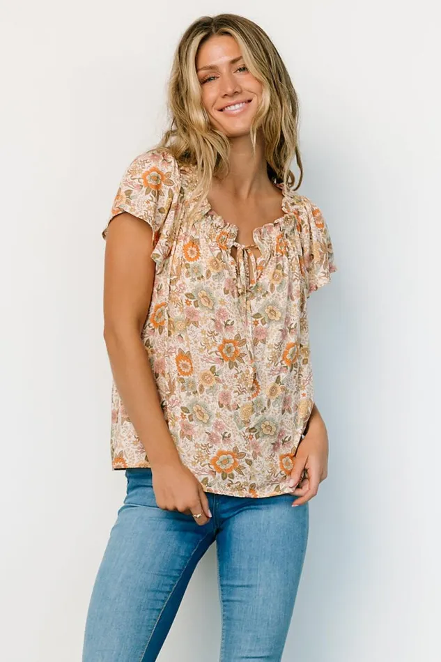 Women Jude Boho Top Cream Multi Baltic Born Blouses and Shirts