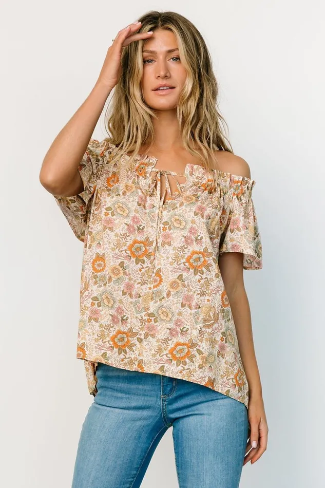 Women Jude Boho Top Cream Multi Baltic Born Blouses and Shirts