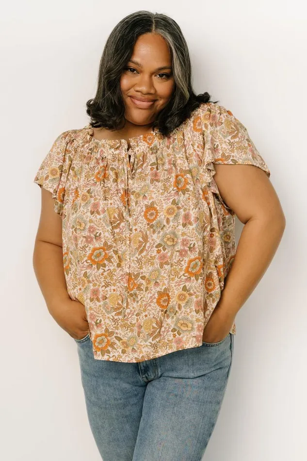 Women Jude Boho Top Cream Multi Baltic Born Blouses and Shirts