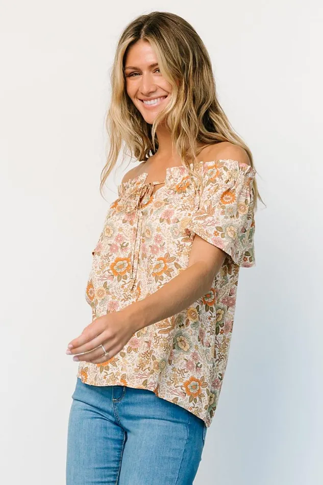 Women Jude Boho Top Cream Multi Baltic Born Blouses and Shirts