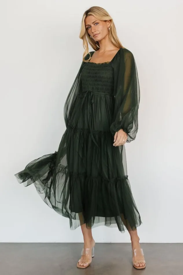 Women Katrina Tulle Maxi Dress Dark Green Baltic Born Maxi Dresses