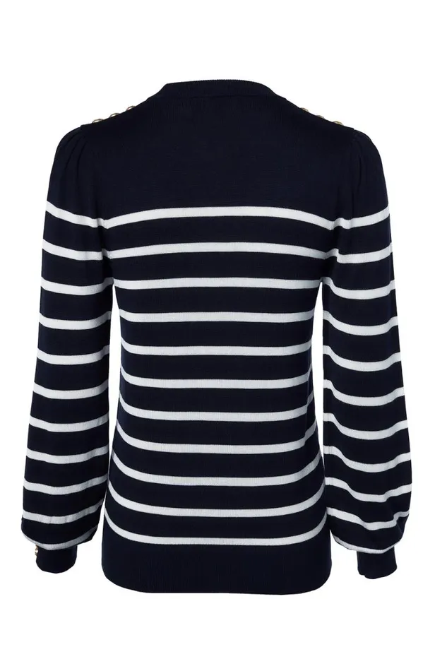 Women Kelsie Crew Neck Knit Ink Navy Stripe Holland Cooper Knitwear Women Kelsie Crew Neck Knit Ink Navy Stripe Holland Cooper Knitwear