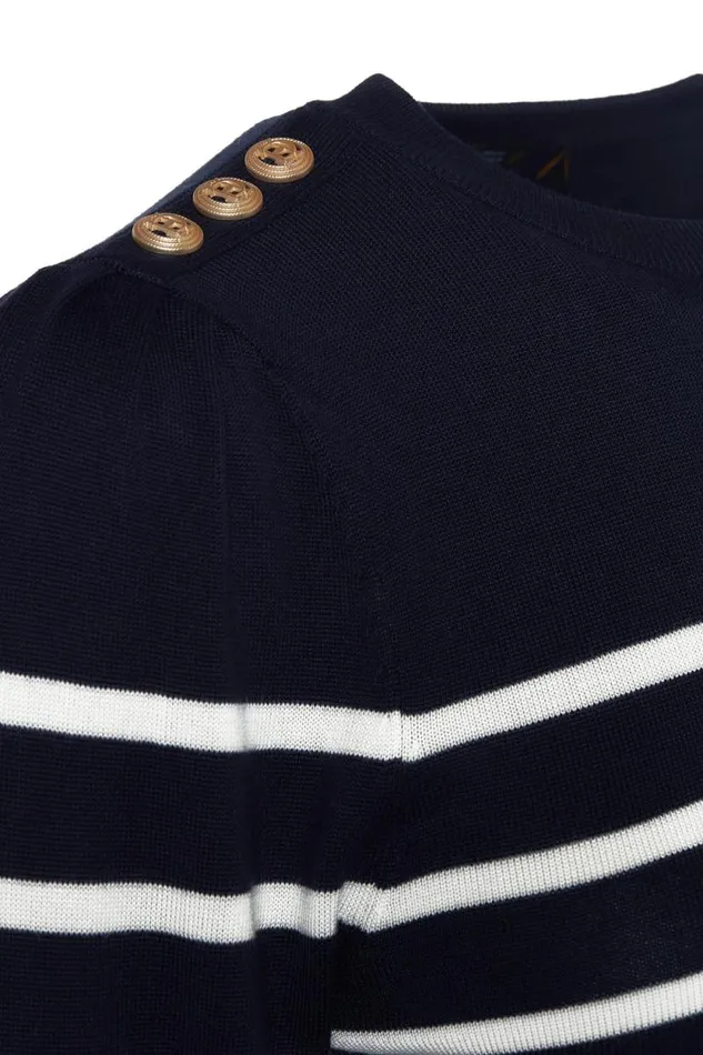 Women Kelsie Crew Neck Knit Ink Navy Stripe Holland Cooper Knitwear Women Kelsie Crew Neck Knit Ink Navy Stripe Holland Cooper Knitwear