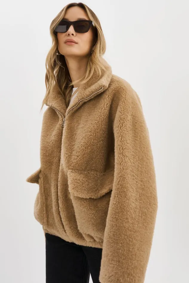 Women KIM Sherpa Jacket Taupe LAMARQUE Sherpa
