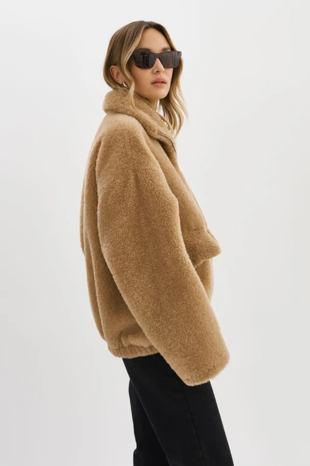 Women KIM Sherpa Jacket Taupe LAMARQUE Sherpa