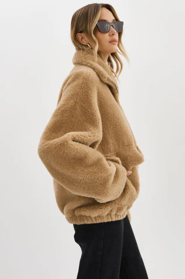 Women KIM Sherpa Jacket Taupe LAMARQUE Sherpa
