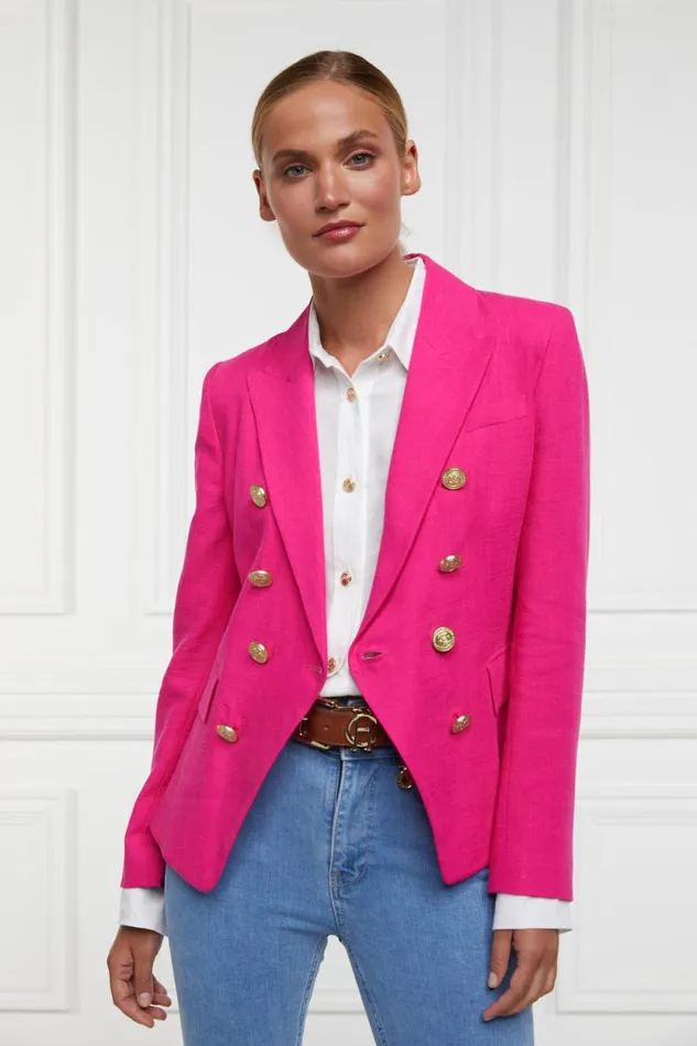 Women Knightsbridge Blazer Hot Pink Linen Holland Cooper Tailoring