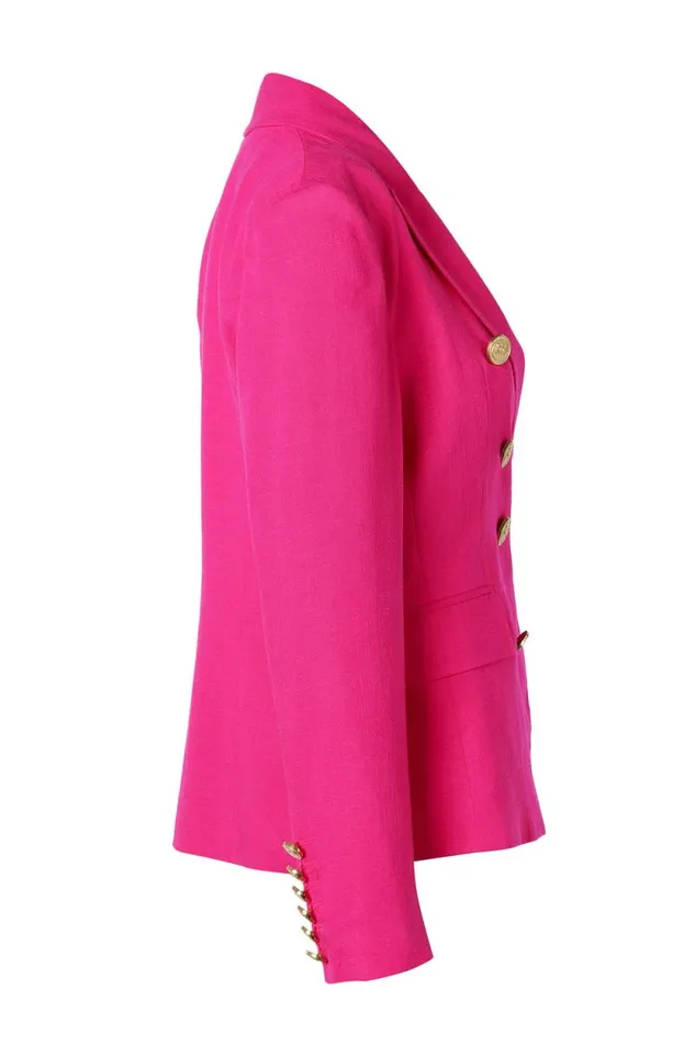 Women Knightsbridge Blazer Hot Pink Linen Holland Cooper Tailoring