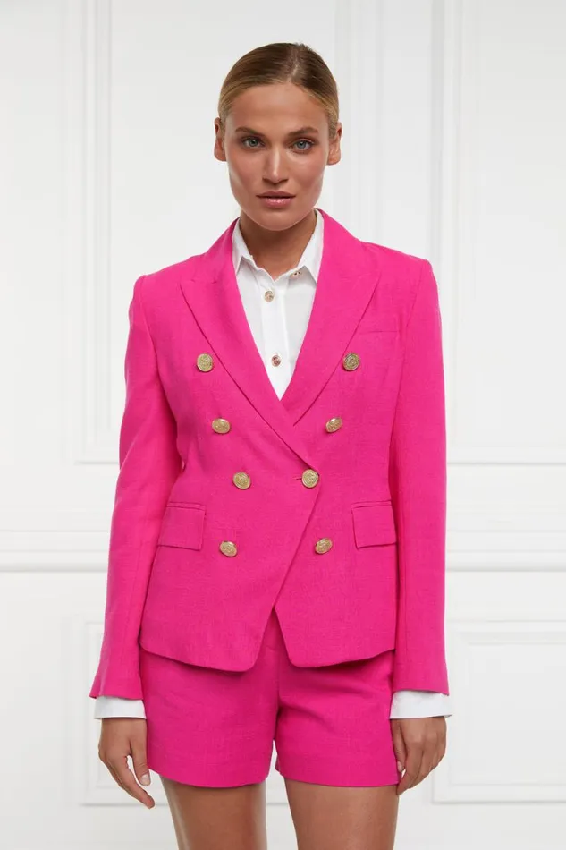 Women Knightsbridge Blazer Hot Pink Linen Holland Cooper Tailoring