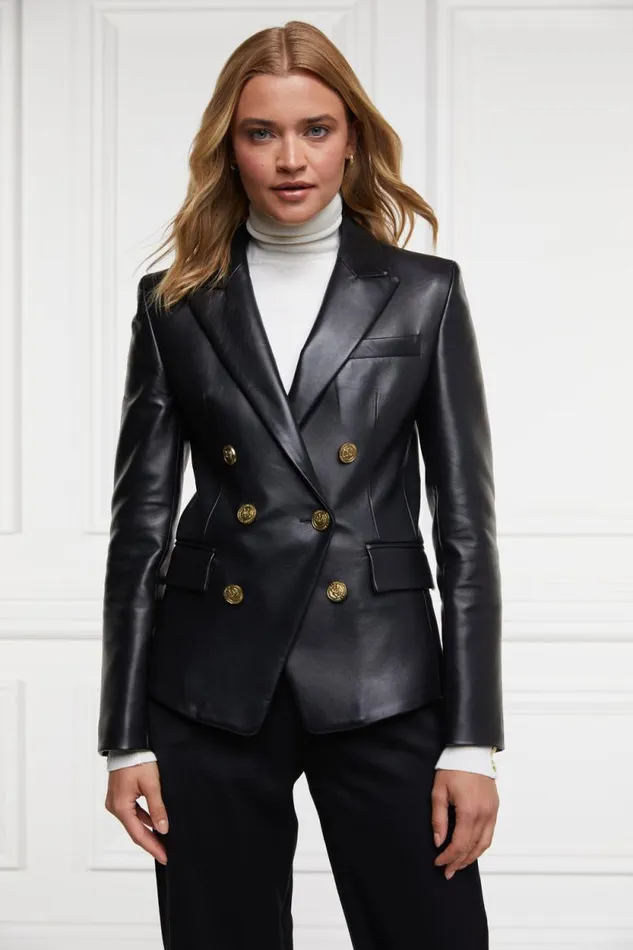 Women Knightsbridge Blazer Valencia Leather Black Holland Cooper Blazers