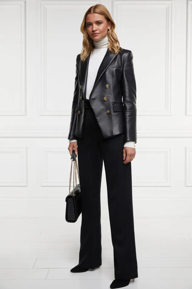 Women Knightsbridge Blazer Valencia Leather Black Holland Cooper Blazers