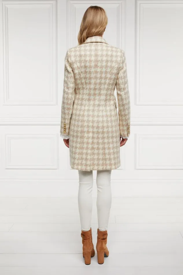 Women Knightsbridge Coat Camel Houndstooth Holland Cooper Tailoring