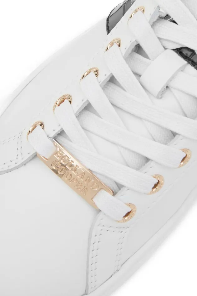 Women Knightsbridge Court Trainer Black Croc Holland Cooper Trainers