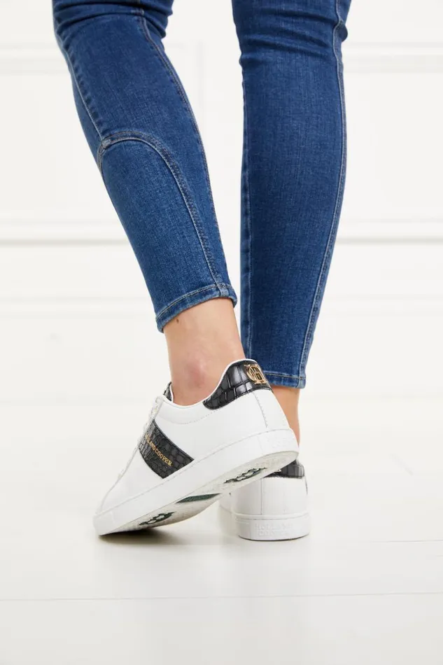 Women Knightsbridge Court Trainer Black Croc Holland Cooper Trainers