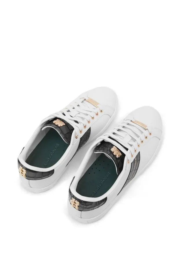 Women Knightsbridge Court Trainer Black Croc Holland Cooper Trainers