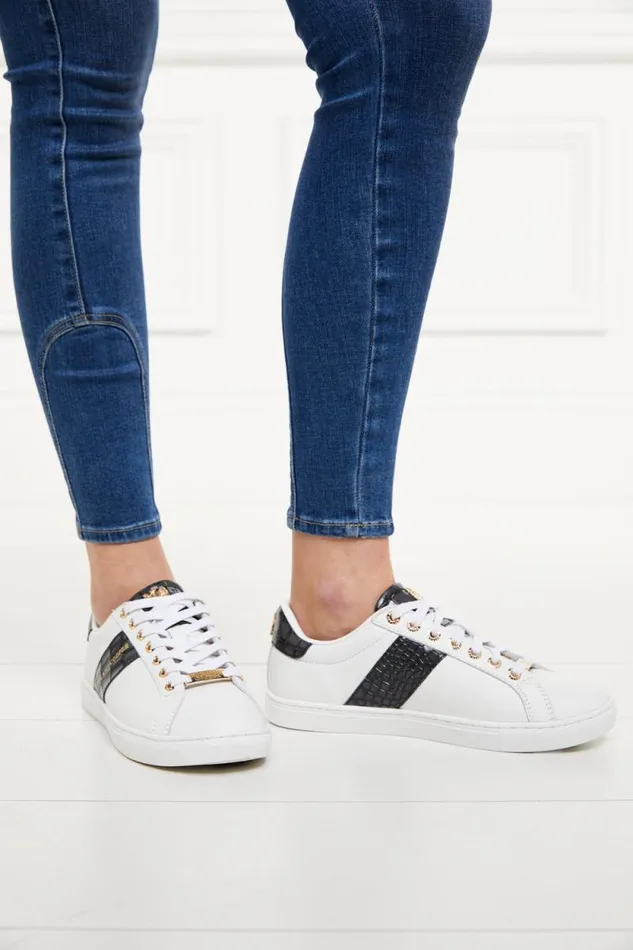 Women Knightsbridge Court Trainer Black Croc Holland Cooper Trainers