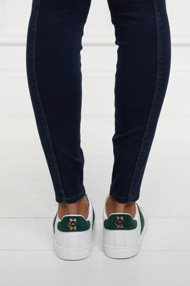 Women Knightsbridge Court Trainer White Racing Green Holland Cooper Trainers Women Knightsbridge Court Trainer White Racing Green Holland Cooper Trainers