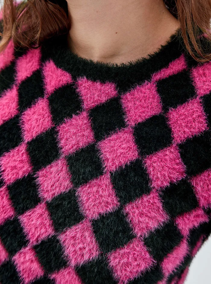 Women Knits and Sweaters GUESS Guess Originals Berry Multi Rissa Diamond Jumper Women Knits and Sweaters GUESS Guess Originals Berry Multi Rissa Diamond Jumper