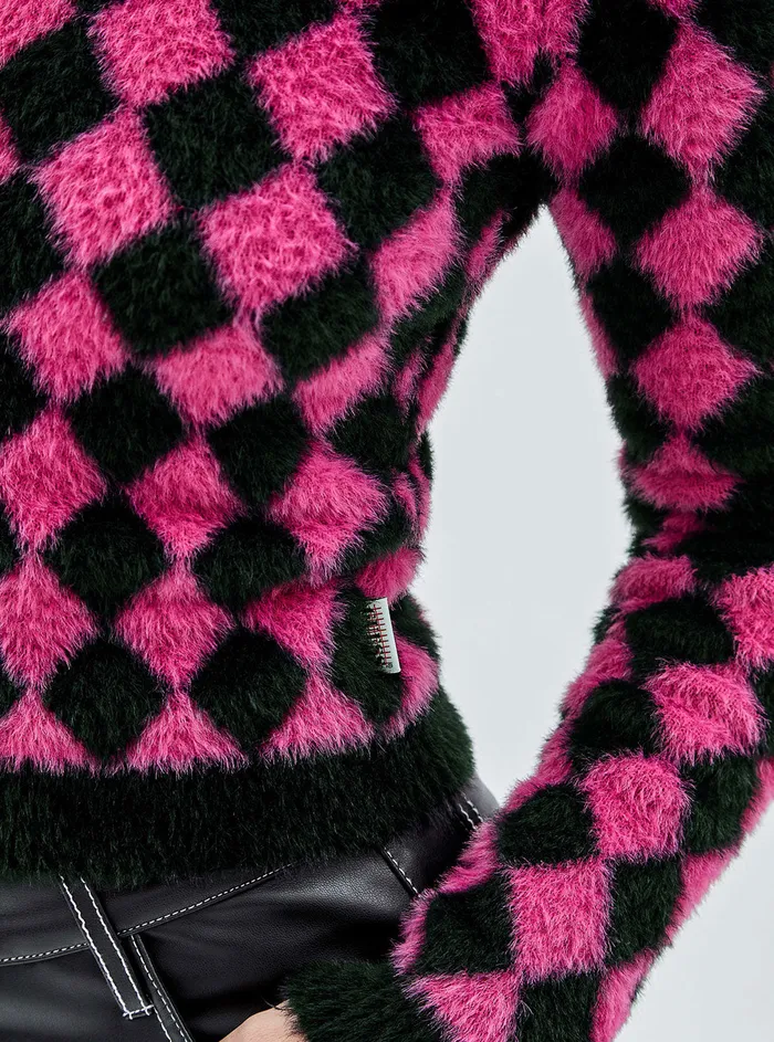 Women Knits and Sweaters GUESS Guess Originals Berry Multi Rissa Diamond Jumper Women Knits and Sweaters GUESS Guess Originals Berry Multi Rissa Diamond Jumper