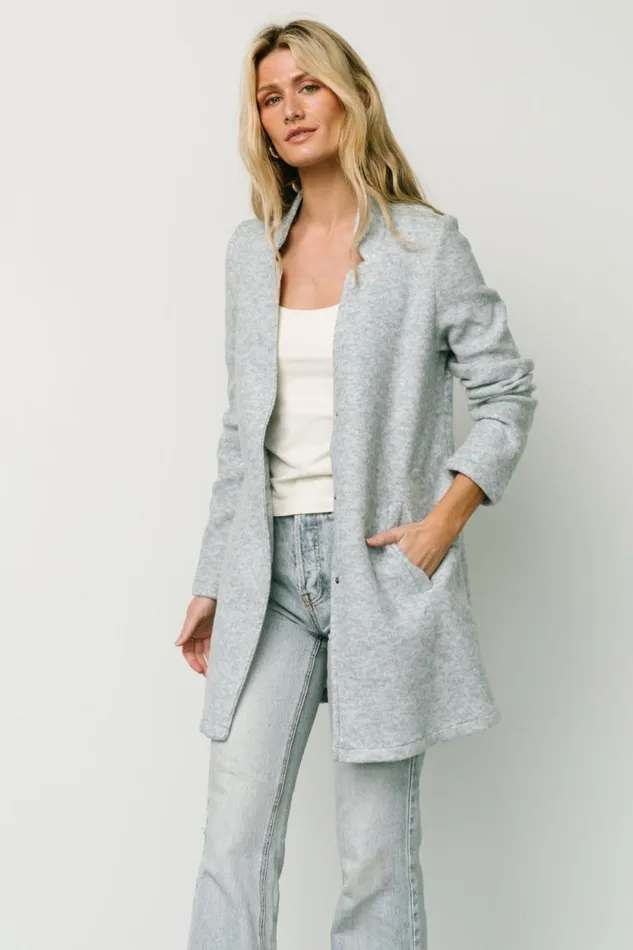 Women Knoll Notch Jacket Heather Light Blue Baltic Born Outerwear Women Knoll Notch Jacket Heather Light Blue Baltic Born Outerwear