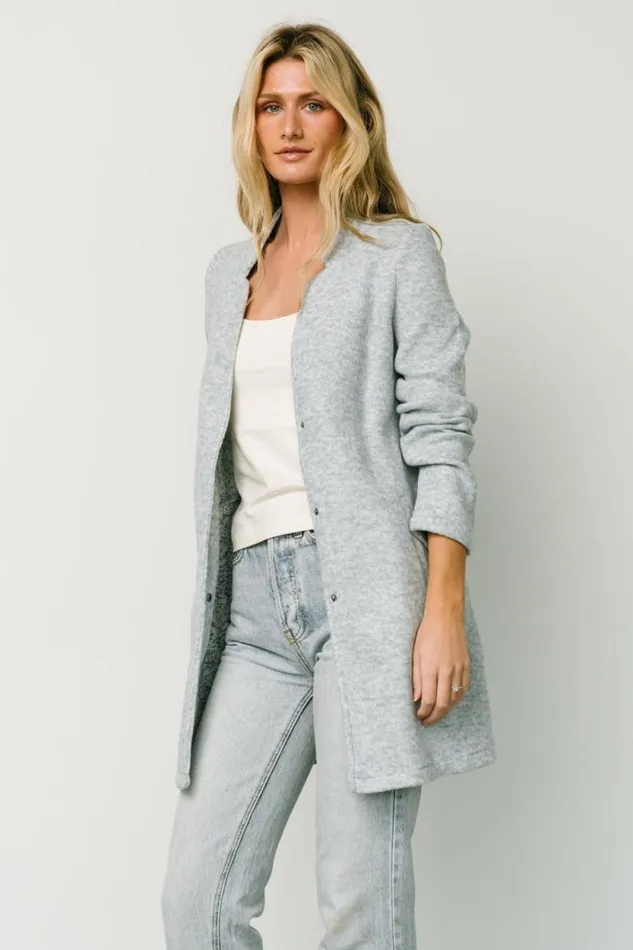 Women Knoll Notch Jacket Heather Light Blue Baltic Born Outerwear Women Knoll Notch Jacket Heather Light Blue Baltic Born Outerwear