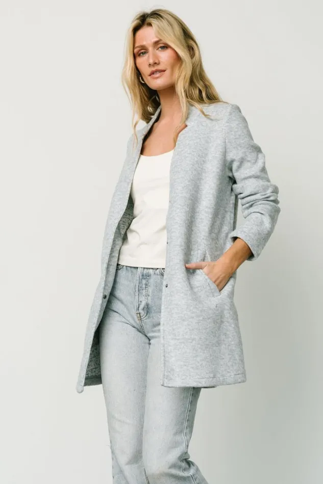 Women Knoll Notch Jacket Heather Light Blue Baltic Born Outerwear Women Knoll Notch Jacket Heather Light Blue Baltic Born Outerwear