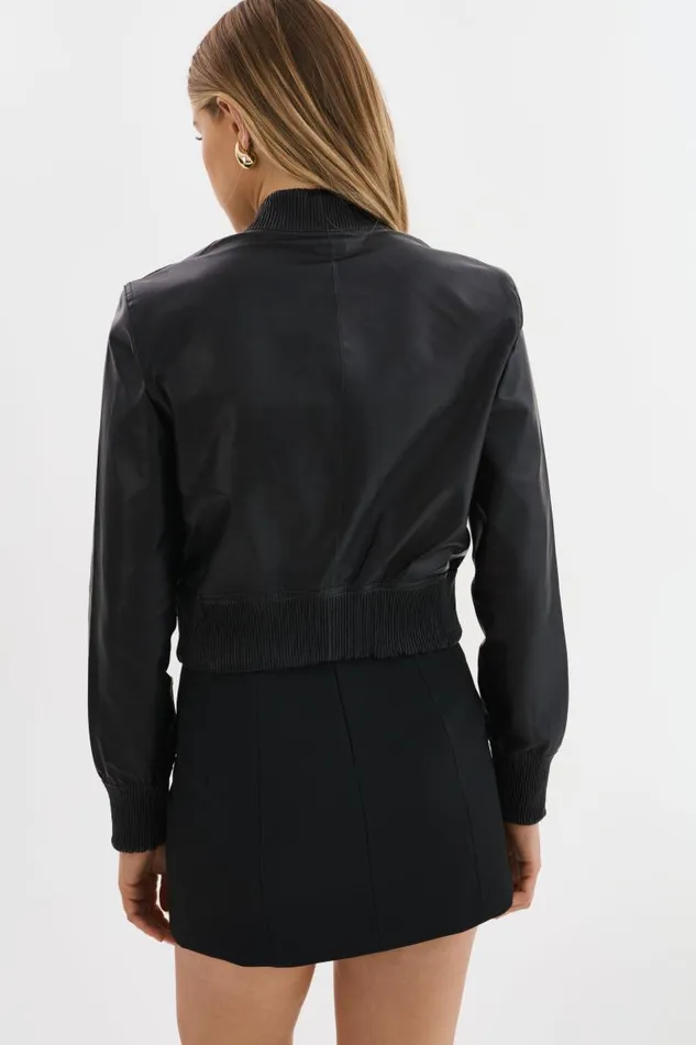 Women KORDELLA Reversible Leather Bomber Jacket Blackgold LAMARQUE Leather Jackets Women KORDELLA Reversible Leather Bomber Jacket Blackgold LAMARQUE Leather Jackets