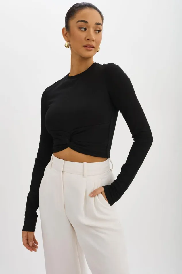 Women KSENIA Twist Top Black LAMARQUE Tops