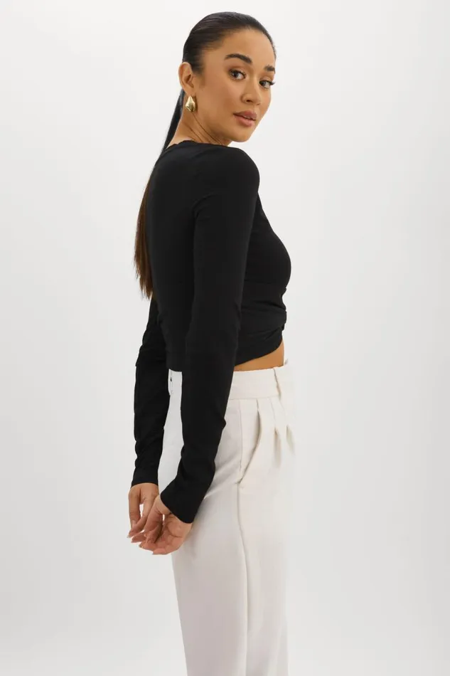 Women KSENIA Twist Top Black LAMARQUE Tops