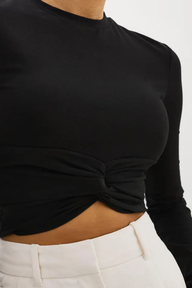 Women KSENIA Twist Top Black LAMARQUE Tops