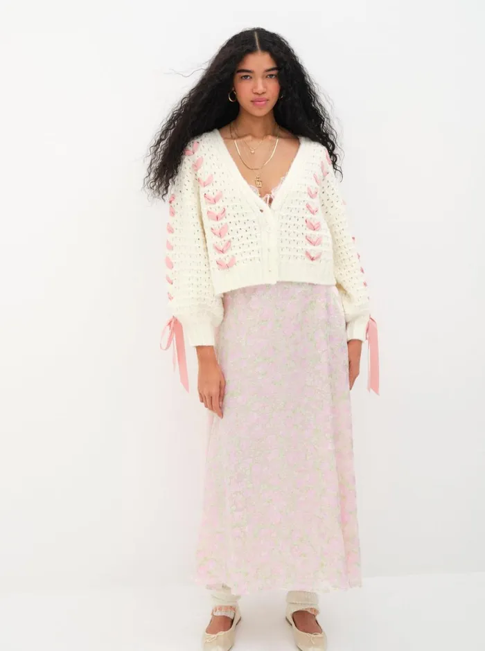 Women Laurel Oversized Cardigan Ivory For Love and Lemons Knitwear Women Laurel Oversized Cardigan Ivory For Love and Lemons Knitwear