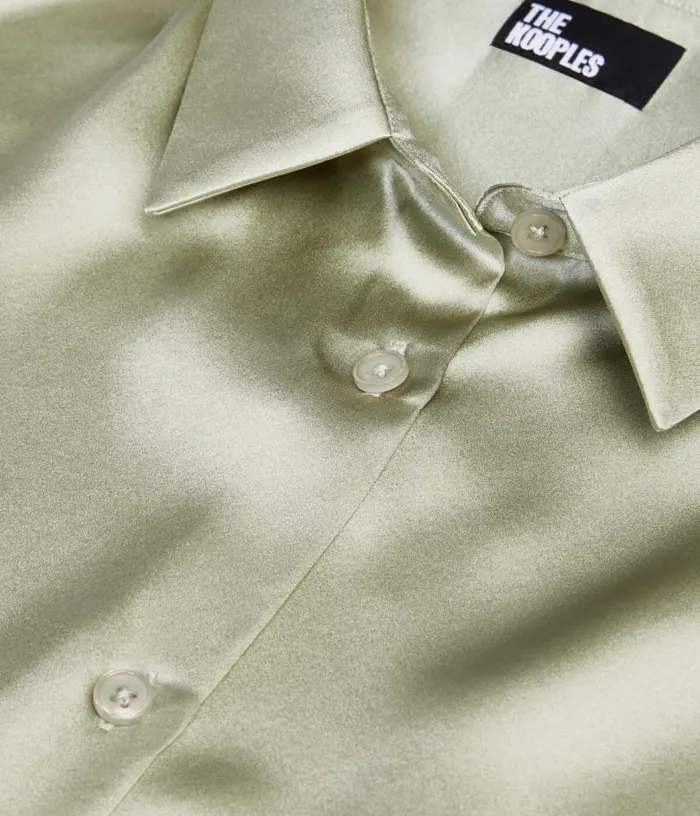 Women Light Green Satin Silk Shirt THE KOOPLES Blouses and Shirts