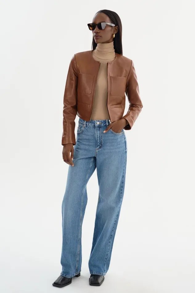 Women LINETTE Leather Jacket Luggage LAMARQUE Leather Jackets Women LINETTE Leather Jacket Luggage LAMARQUE Leather Jackets