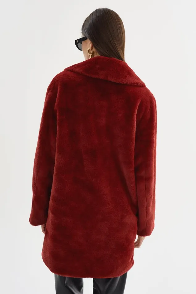 Women LINNEA Faux Fur Coat Maroon LAMARQUE Faux Fur Women LINNEA Faux Fur Coat Maroon LAMARQUE Faux Fur