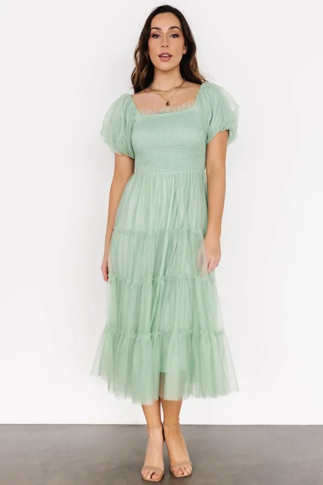Women Liv Tulle Midi Dress Light Green Baltic Born Tulle Styles