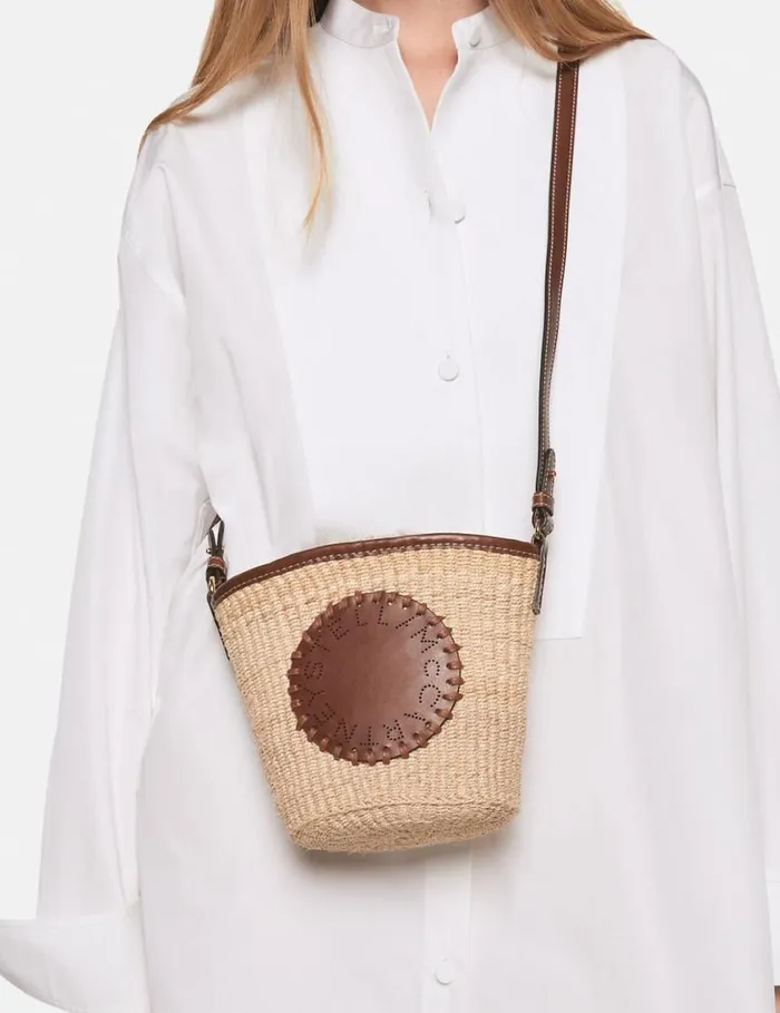 Women Logo Raffia Crossbody Bag Natural Beige Stella McCartney Mini Bags And Clutches Women Logo Raffia Crossbody Bag Natural Beige Stella McCartney Mini Bags And Clutches