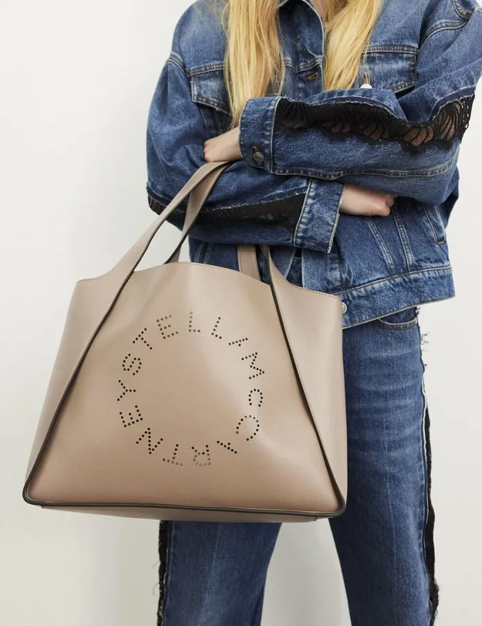 Women Logo Tote Bag Moss Stella McCartney TopHandle Bags Women Logo Tote Bag Moss Stella McCartney TopHandle Bags