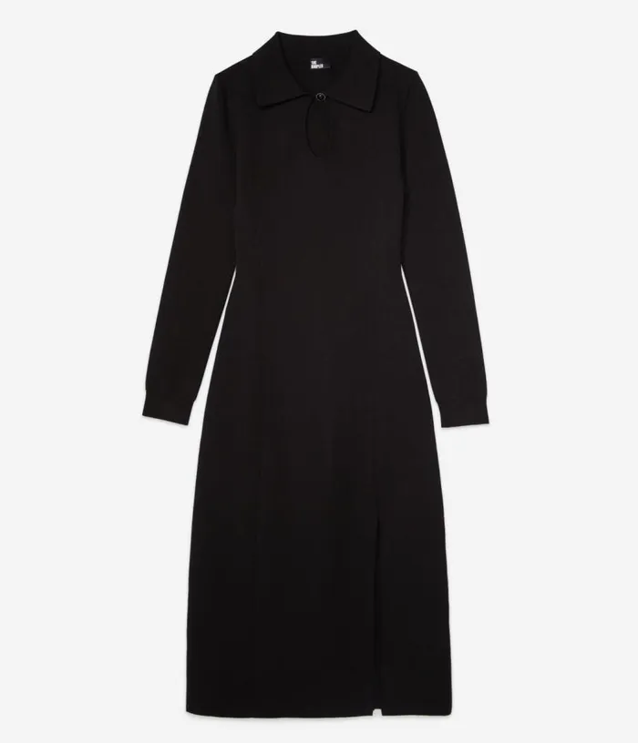 Women Long Black Knit Dress THE KOOPLES Dresses and Jumpsuits