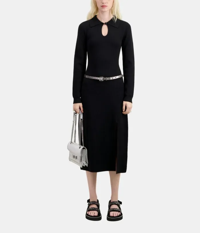 Women Long Black Knit Dress THE KOOPLES Dresses and Jumpsuits