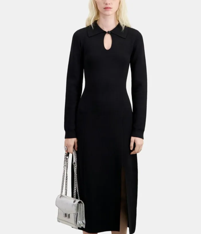 Women Long Black Knit Dress THE KOOPLES Dresses and Jumpsuits