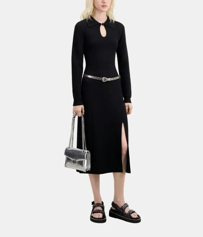 Women Long Black Knit Dress THE KOOPLES Dresses and Jumpsuits